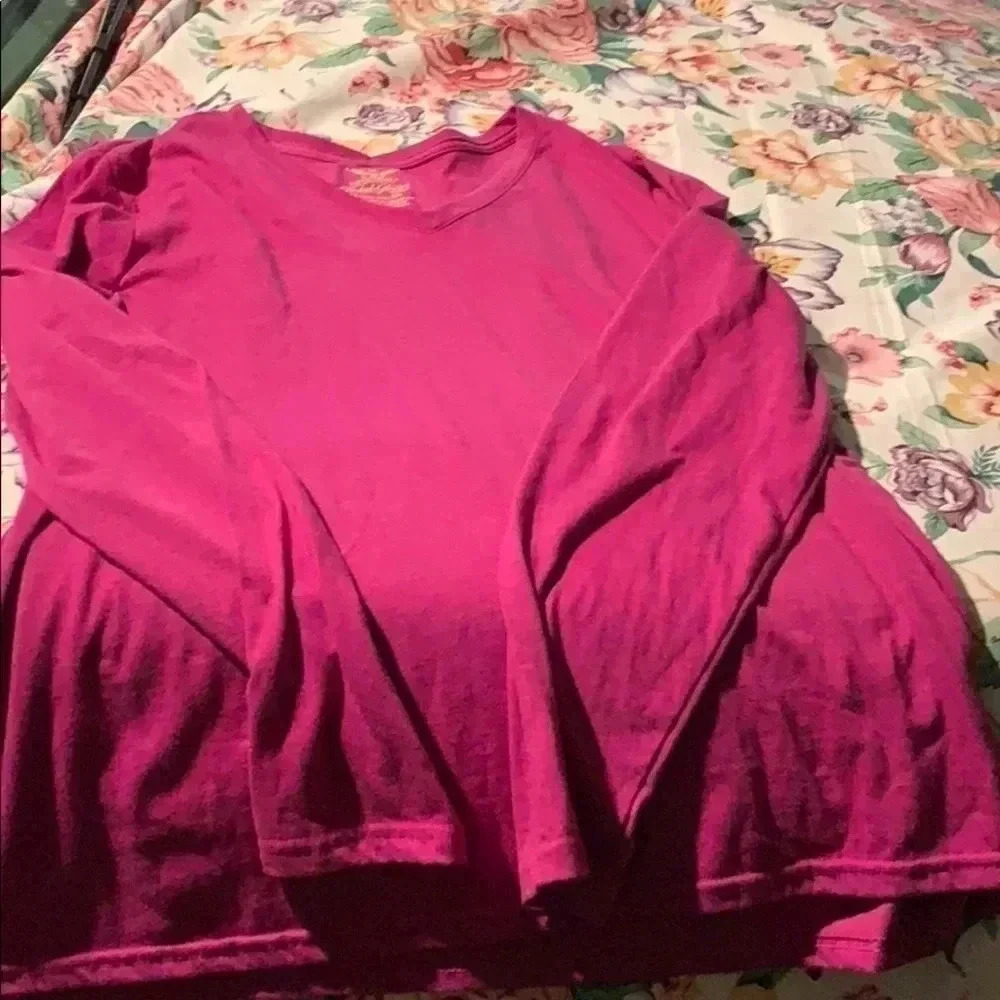 Faded Glory Pink Womenโs long sleeve shirt size XL - Picture 2 of 5